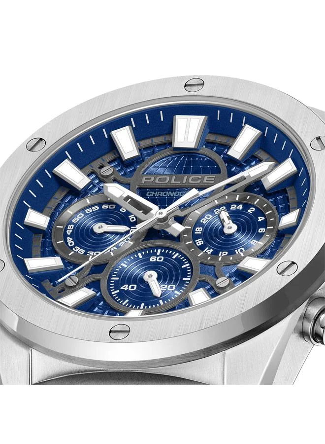 Police Blue Men's Moonstrike Blue Dial Stainless Steel Bracelet Chronograph Watch for Men, 43mm for Men | Best Price UAE